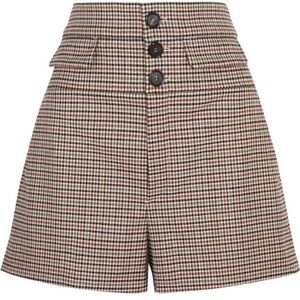 Chloe High Rise Houndstooth Wool Blend Tweed Shorts size 36